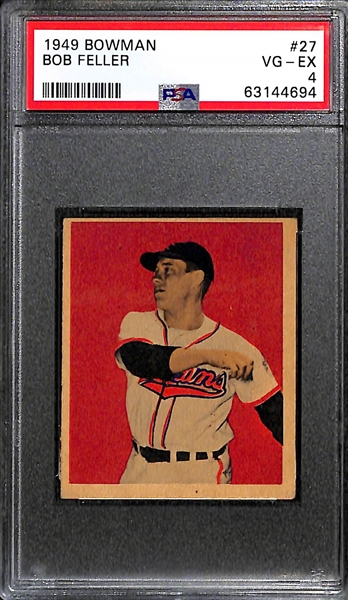 1949 Bowman Lot - Bob Feller #27 (PSA 4) & Gil Hodges #100 (PSA 3)